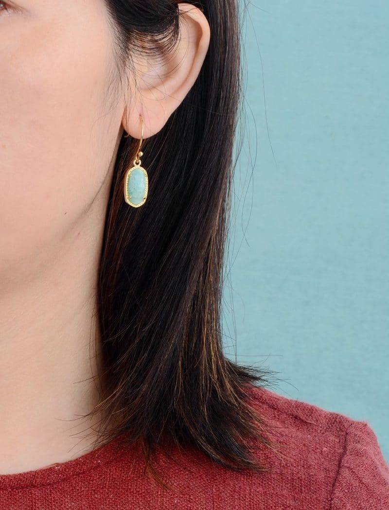 Golden Amazonite Natural Stone Earrings