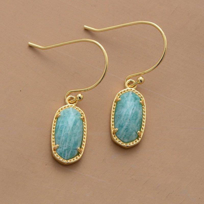 Golden Amazonite Natural Stone Earrings
