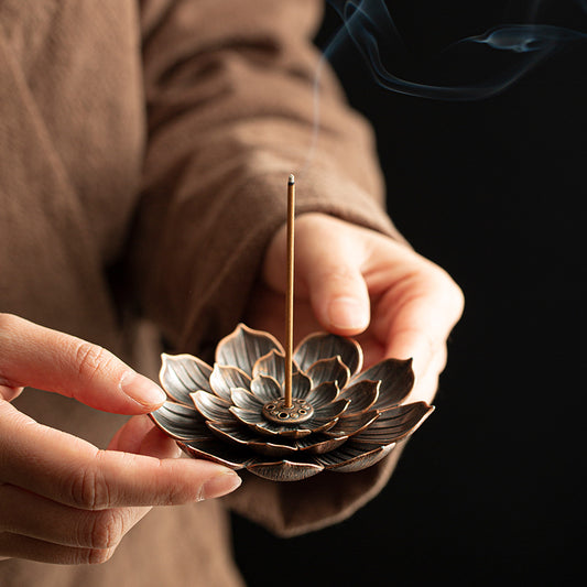 Brass Lotus Flower Incense Burner