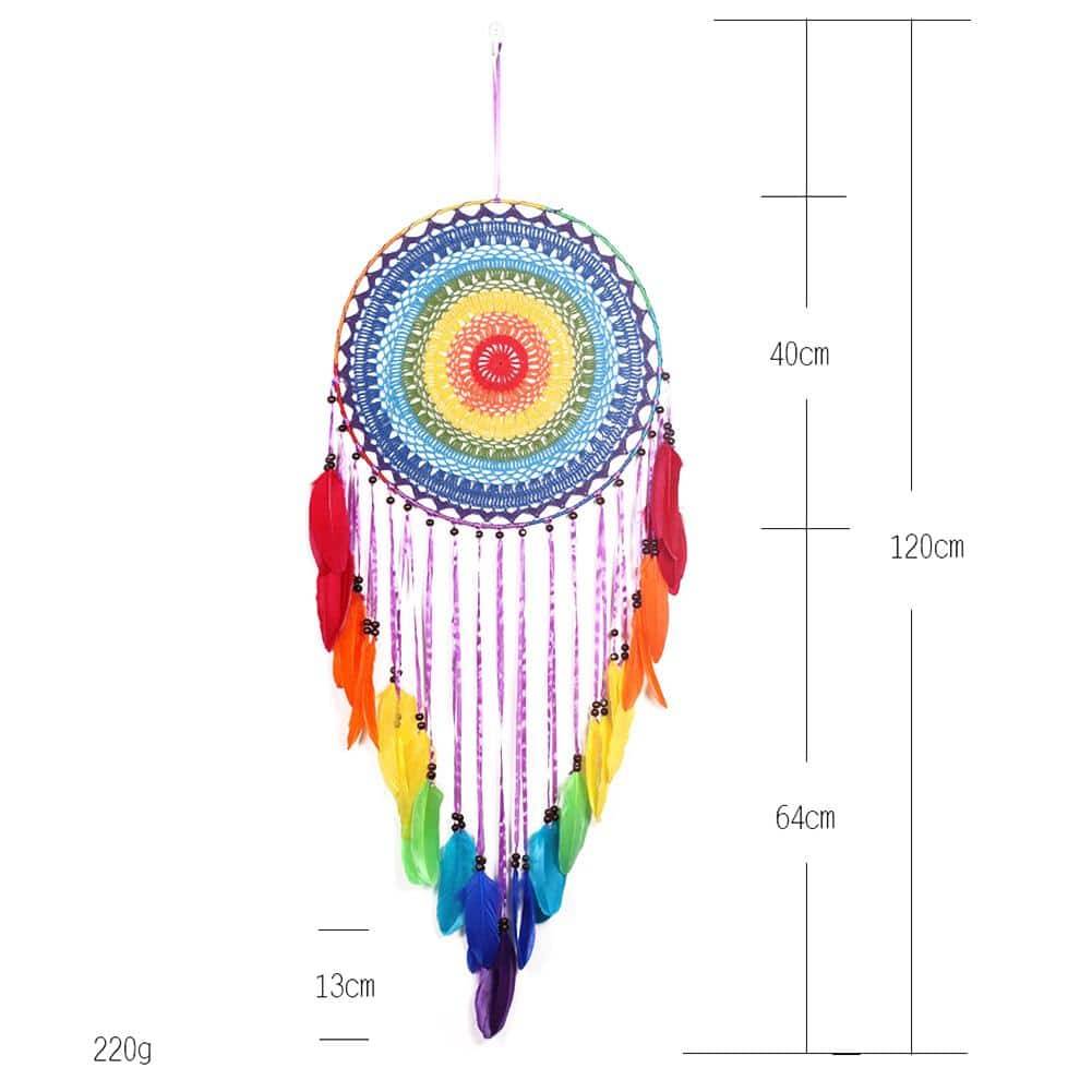 Rainbow Dream Catcher Size