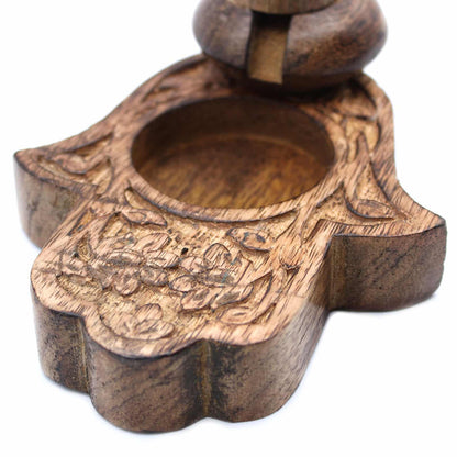 Wooden Hamsa Incense Holder-Chakras Boutique