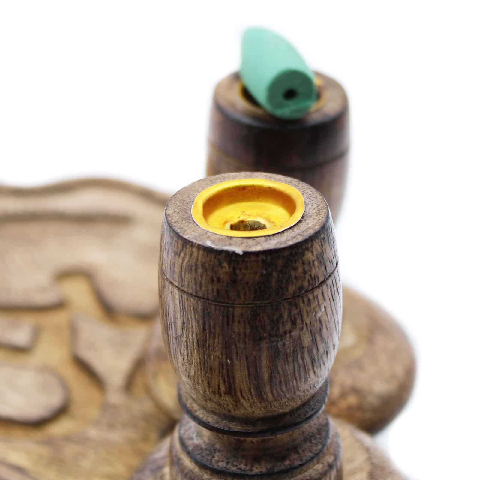 Wooden Om Incense Holder-Chakras Boutique