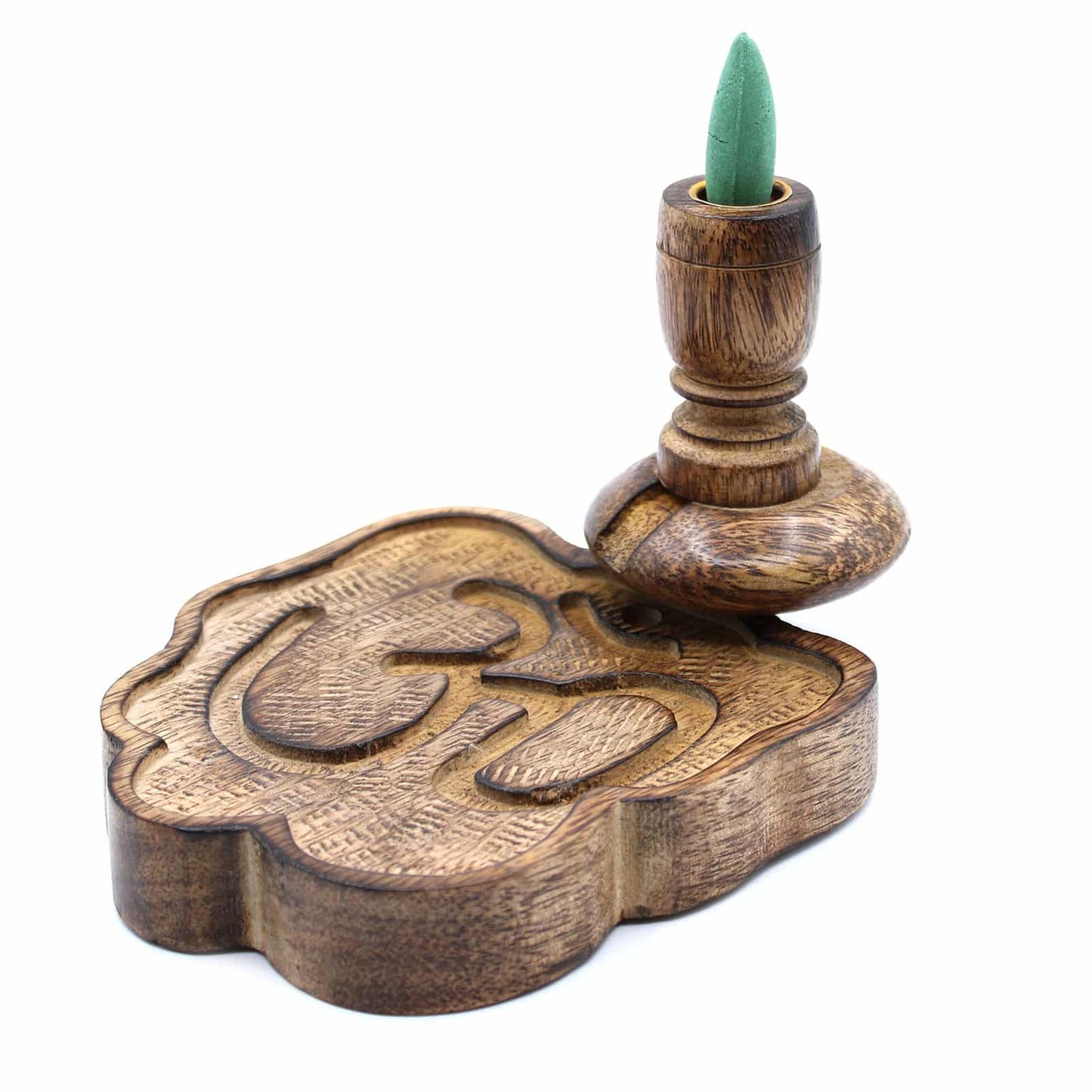 Wooden Om Incense Holder-Chakras Boutique