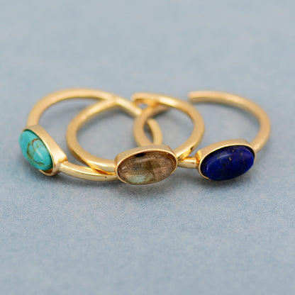 Adjustable Natural Stone Ring