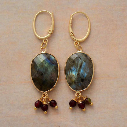 Labradorite Stone Drop Earrings