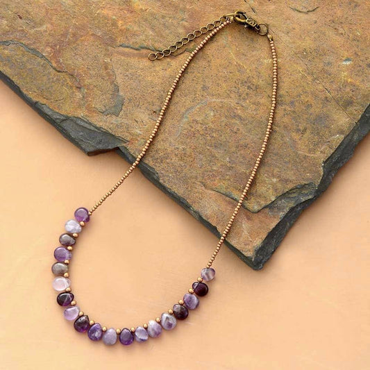 Amethyst Droplet Necklace