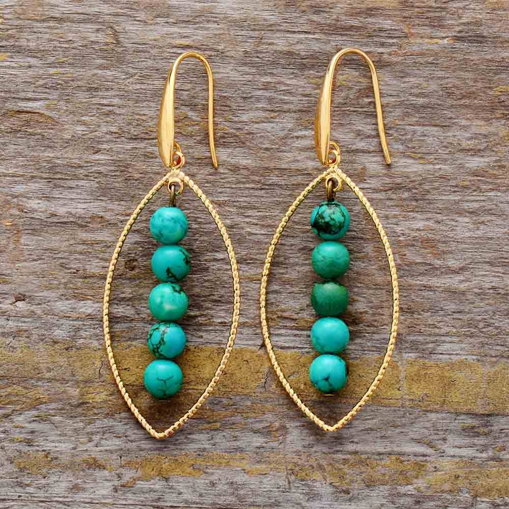 Natural Turquoise Pearl Earrings