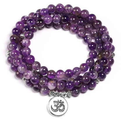 Natural Amethyst Mala Bracelet