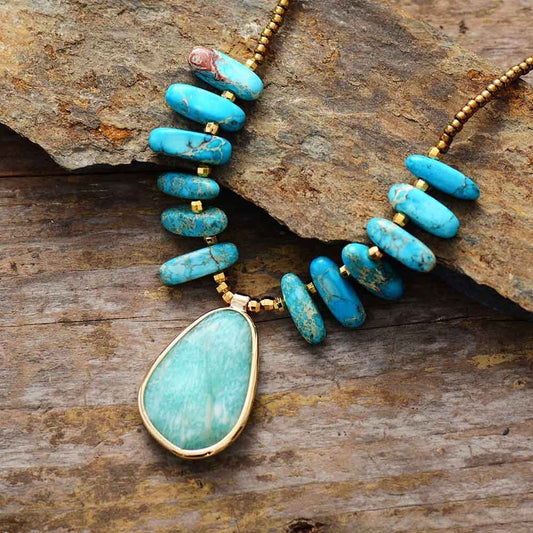 Turquoise and Amazonite Spiritual Necklace