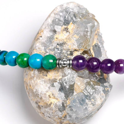 Amethyst and Chrysocolla Mala Bracelet