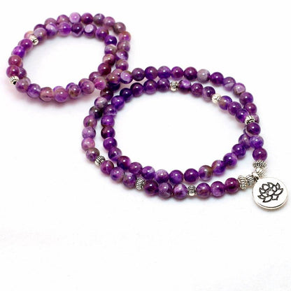 Natural Amethyst Mala Bracelet