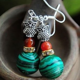 Bohemian Malachite Pearl Earrings