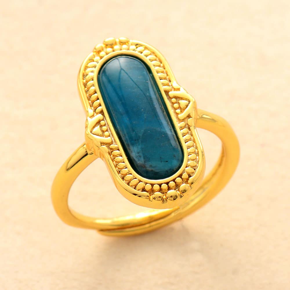 Adjustable Large Natural Stone Ring