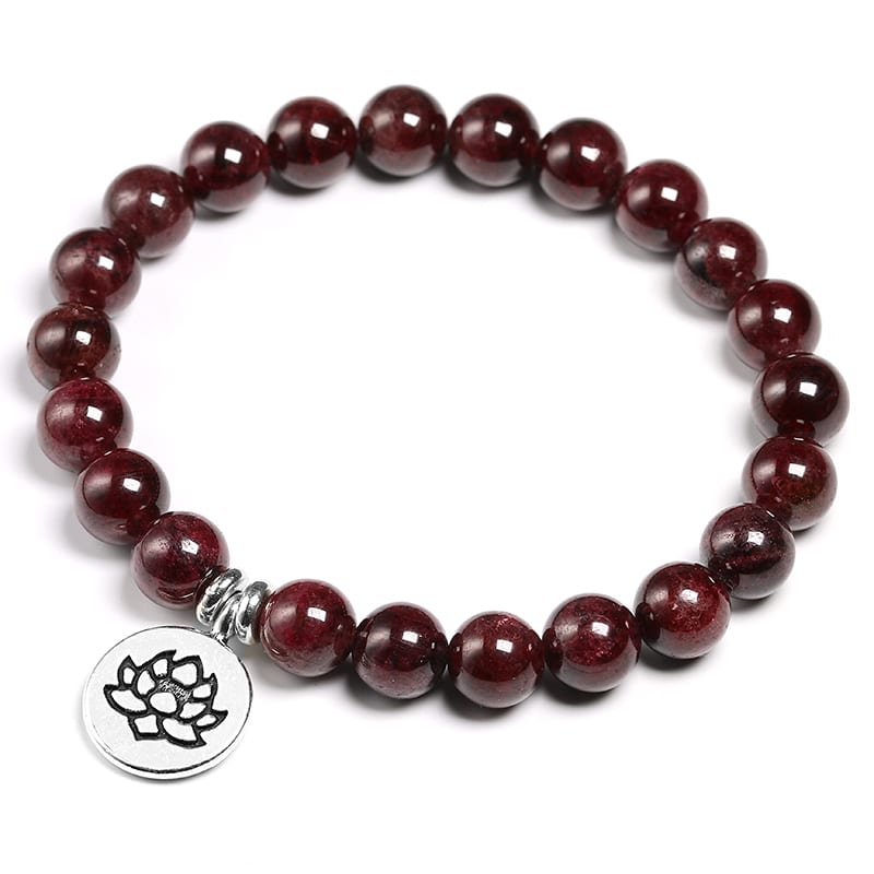 Natural Garnet Beaded Bracelet