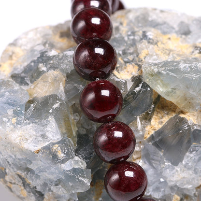 Natural Garnet Beaded Bracelet