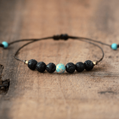 Natural Lava and Jasper Stone Bracelet