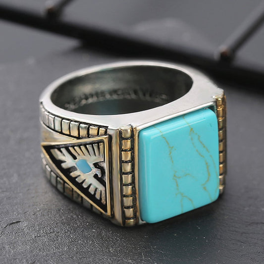 Vintage Turquoise Square Ring