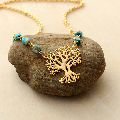 Golden Jasper Tree of Life Necklace
