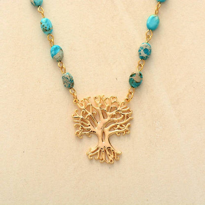 Golden Jasper Tree of Life Necklace
