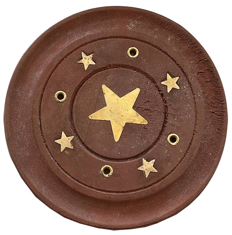 Round Wooden Star Incense Holder