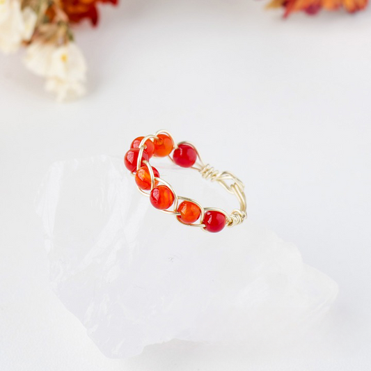 Carved Natural Carnelian Ring