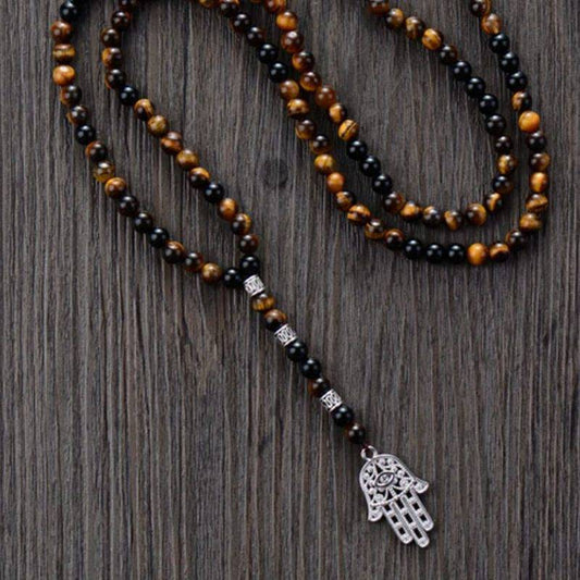 Tiger Eye Mala Necklace